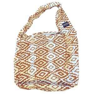 NWOT Vine Street Market oversized cotton printed sling bag tote, rust & cream
